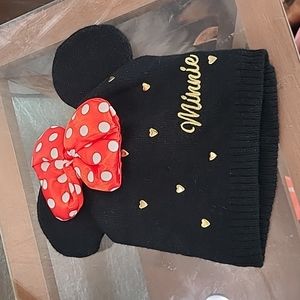 Disney Minnie mouse black beanie girls one size